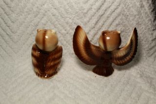 Vintage Adorable Owl Couple Salt and Pepper Shakers - Japan 3