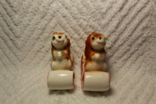 Vintage Cute Squirrel Rocker Salt and Pepper Shakers - Japan 2