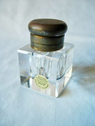 Montblanc Lead Crystal & Brass Fountain Pen Ink Well,  Germany