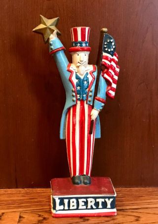 Midwest Cannon Falls Uncle Sam Liberty Patriotic Cast Iron Door Stop 10”