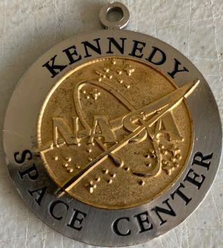 Nasa Metal Keychain Necklace Charm Kennedy Space Center