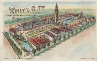 Private Mailing Card White City Amusement Park Chicago Il Birdseye View C1900