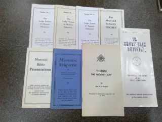 8 Vintage Masons F&am 1950s Assorted Booklets Grand Lodge Ny Book