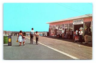 Vintage Postcard Promenade Boardwalk Skee Ball Cape May Jersey F9