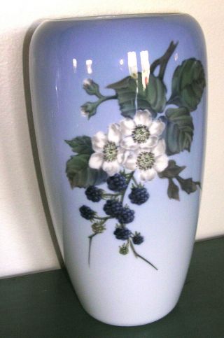 Royal Copenhagen Blackberry Branch & Blossoms Vase 9 Inch Denmark
