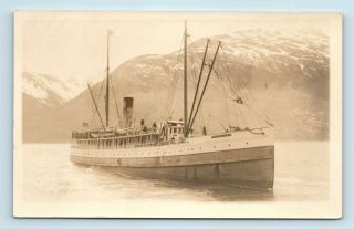 Alaska Route Wooden Steamship Steamer Humboldt - Pre 1920 Vtg Photo Rppc