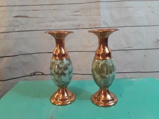 Candlestick Holders Copper And Resin Candlesticks Green Holders