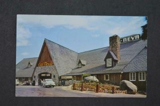Vintage Postcard 1950s Cars Cal - Neva Lodge Lake Tahoe Ca Nevada 973011