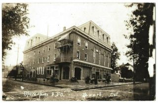 Rppc Real Photo Postcard Of The Opera House & Post Office Newark,  Delaware