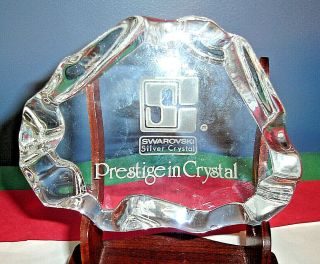 Swarovski Prestige In Crystal Paperweight Plaque,  Silver Crystal