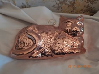 Vintage Copper Tin Mold Kitten Cat Hanging Wall Art Kitchen Tool