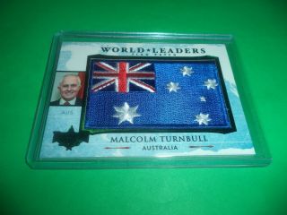 Decision 2016 Series 2 World Leaders Green Foil Flag Patch Malcolm Turnbull Wl11