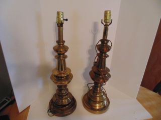 Vintage Brass Gothic Baroque Style Candlestick Table Lamps