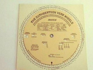 Vintage The Cuthbertson Verb Wheel French 1933 D.  C.  Heath & Company