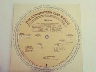 VINTAGE THE CUTHBERTSON VERB WHEEL FRENCH 1933 D.  C.  HEATH & COMPANY 3