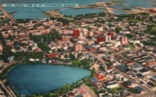 Aerial View Of St.  Petersburg,  Florida,  Fl,  1943 Linen Vintage Postcard G2682