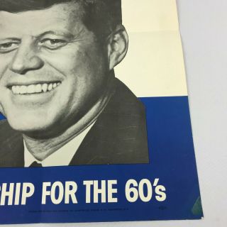 John Kennedy JFK For President Political Campaign Poster from 1960 2 Fold 4