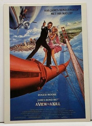 Roger Moore James Bond 007 A View To A Kill Movie Poster Postcard G20