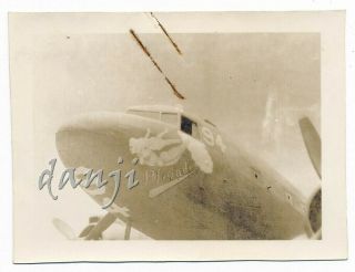 Nude Lady Nose Art On C - 47 Transport Airplane Old Military Aircraft Photo