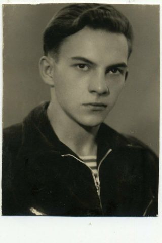 1950s Boy Young Man Naval School Student Russian Vintage Photo