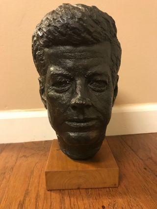 Vintage 1964 Austin Productions John F Kennedy Head Bust Sculpture Statue 12 "