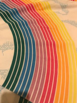 Vintage Pacific Rainbow Twin Flat Sheet,  Pillowcase Wamsutta Style 2