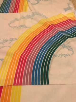 Vintage Pacific Rainbow Twin Flat Sheet,  Pillowcase Wamsutta Style 4