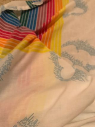 Vintage Pacific Rainbow Twin Flat Sheet,  Pillowcase Wamsutta Style 8