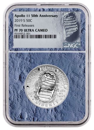 2019 S Apollo 11 50th Ann Commem Clad Half Dollar Ngc Pf70 Fr Moon Core Sku56538