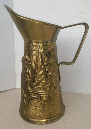 Peerage Brass Embossed Pitcher Made in England Pub Scene 8 