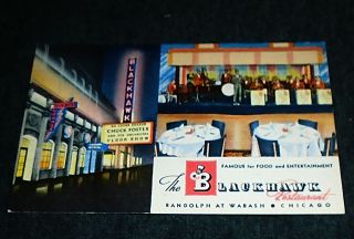 The Blackhawk Restaurant,  Chicago Illinois Vintage Roadside Postcard