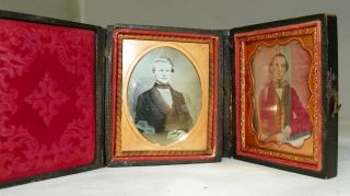9th Plate Size Daguerreotypes Of Young Men Both In Full Cases