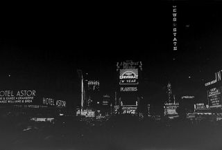 62421.  Acetate Negative Times Square Nyc Lights Signs Autos Circa 1939