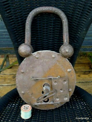 Large Vintage Padlock & Key