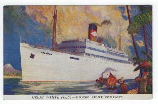 Vintage Great White Fleet - United Fruit Company Postcard,  Veragua