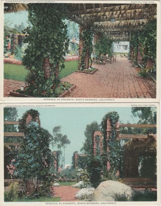 2 C.  1918 Detroit Photo: Pergola At El Encanto Hotel & Cottages,  Santa Barbara Ca