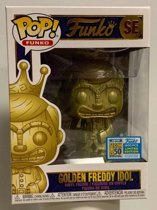 Sdcc 2019 Funko Fundays Golden Freddy Idol Pop Le/1600 Freaky Tiki Rare