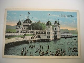 Vint.  Color Postcard Of Utah - Saltair Pavilion - Great Salt Lake