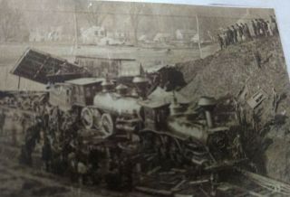 Civil War Era CDV of Train Wreck / Locomotives rammed together / no imprint 2