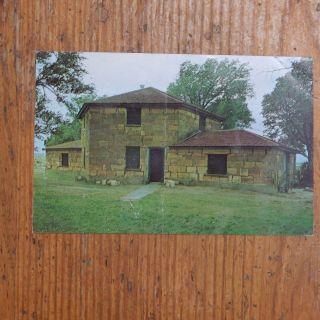 Vintage Postcard Blockhouse,  Fort Hays,  Kansas