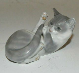 Royal Copenhagen Andrea Nielsen Ceramic Figurine 727 Tabby Cat Kitten Playing