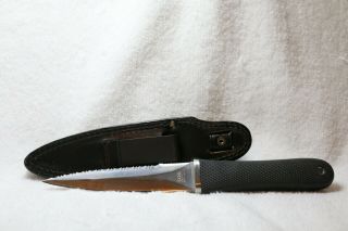 Sog Pentagon Boot Knife Dagger Made In Seki Japan With Leather Sheath