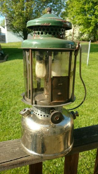 Vintage Coleman 427 Gas 2 - Mantle Lantern.  Dated 7 7.