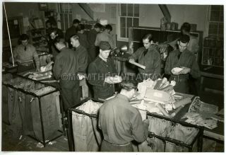 Wwii Photo Ga Camp Wheeler Post Office Huge Bags Of Christmas Mail Workers