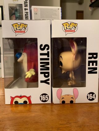 FUNKO POP REN AND STIMPY SET OF 2 AND VAULTED 164 & 165 2