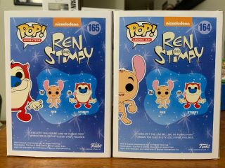 FUNKO POP REN AND STIMPY SET OF 2 AND VAULTED 164 & 165 3