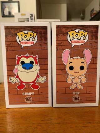 FUNKO POP REN AND STIMPY SET OF 2 AND VAULTED 164 & 165 4