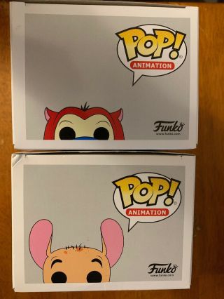 FUNKO POP REN AND STIMPY SET OF 2 AND VAULTED 164 & 165 5