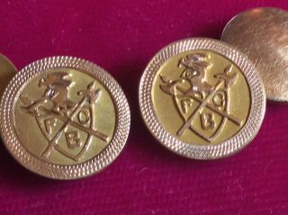 Antique Engraved Gold - Filled Knights Of Pythias.  Cufflinks C.  1900’s - 1910’s