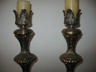 Tall Brass Candle Holder Pair Candlestick 21 